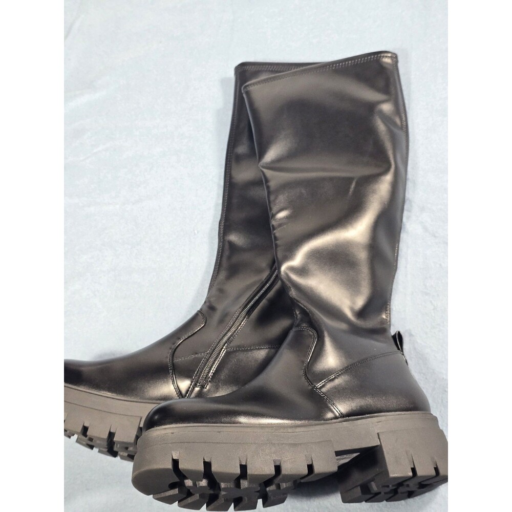 NEW Women's Black So & Yong Tall Stretch Boots With Lug Sole 8.5 - Picture 11 of 16